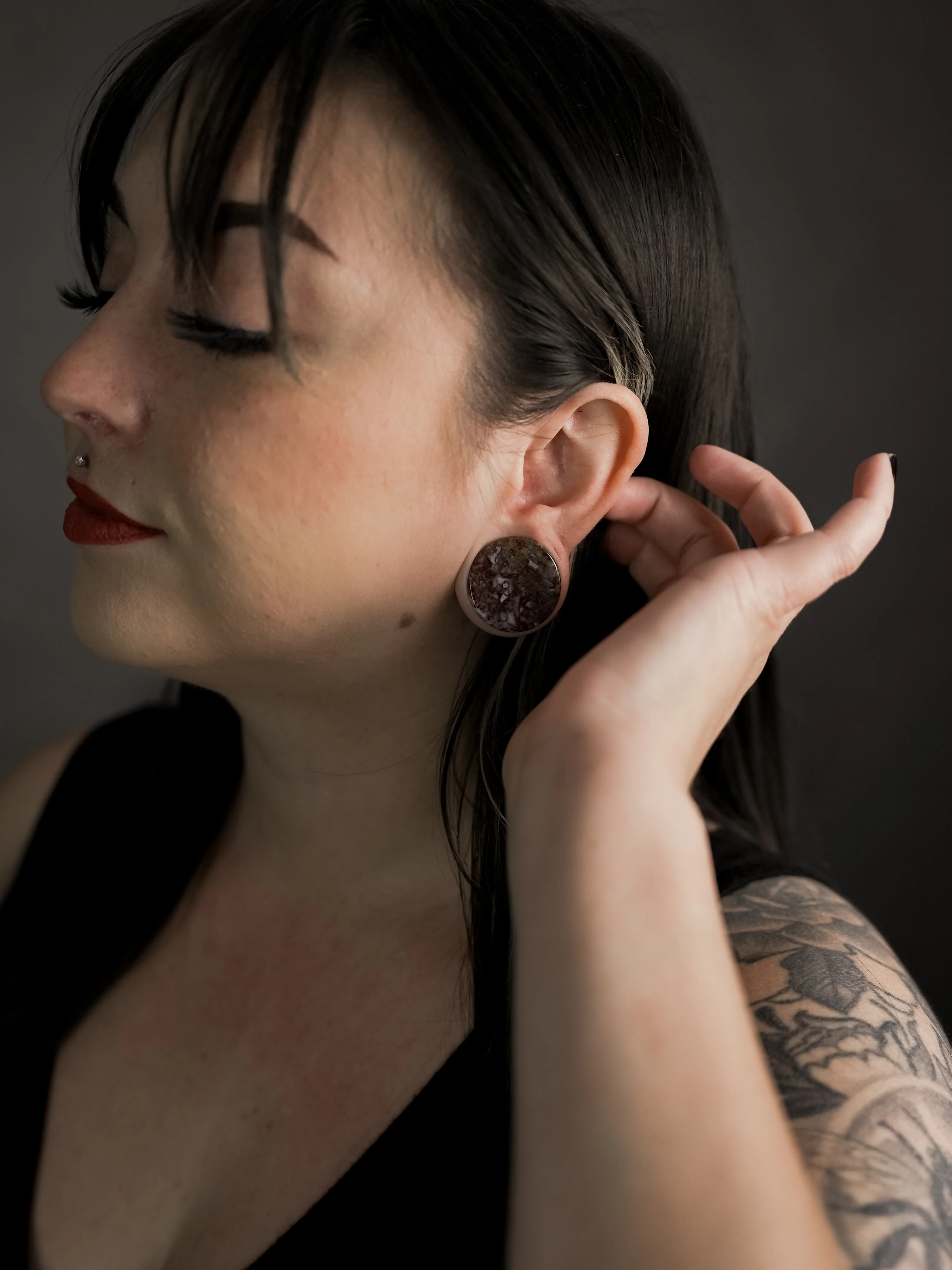 Petrified Palm Root Agate Plugs - Mrs Treak