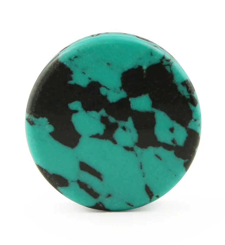 Black & Teal Howlite Stone Plugs - Mrs Treak
