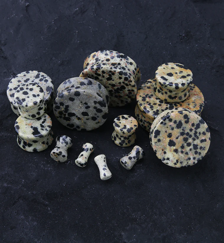 Dalmatian Jasper Stone Plugs - Mrs Treak