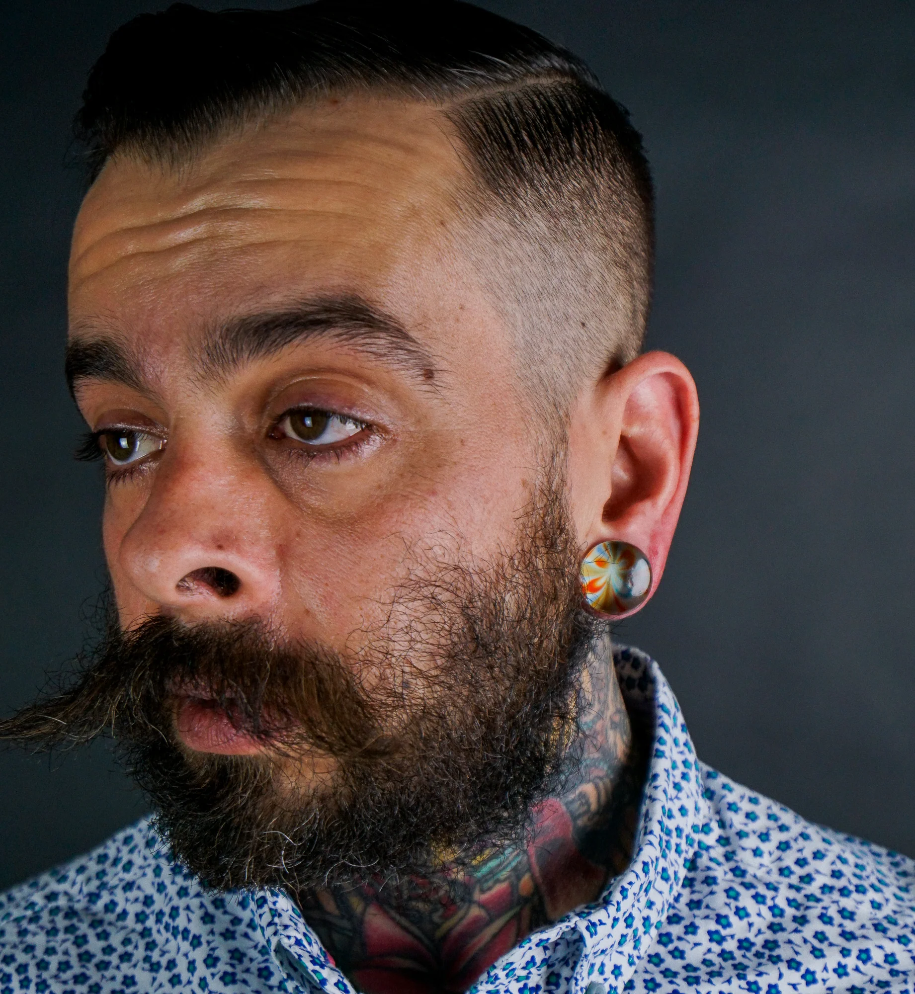 Multi Chroma Swirl Glass Double Flare Plugs - Mrs Treak