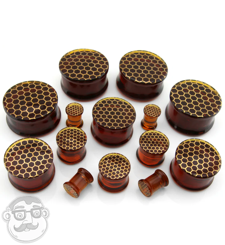 Honeycomb Glass Plugs - Mrs Treak