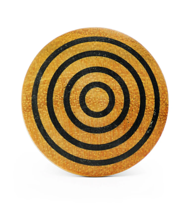 Single Flare Jackfruit Wood Plugs with Triple Target Inlay - Mrs Treak