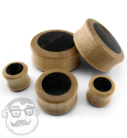 Crocodile Wood Plugs With Sono Wood Inlay - Mrs Treak