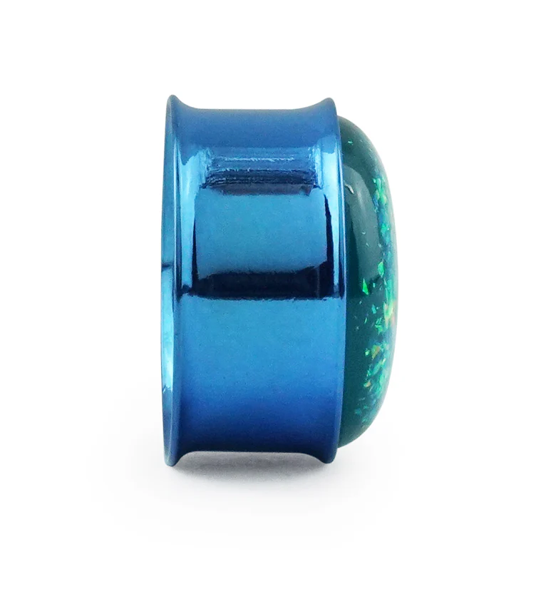 Blue Opalite Flash PVD Stainless Steel Plugs - Mrs Treak