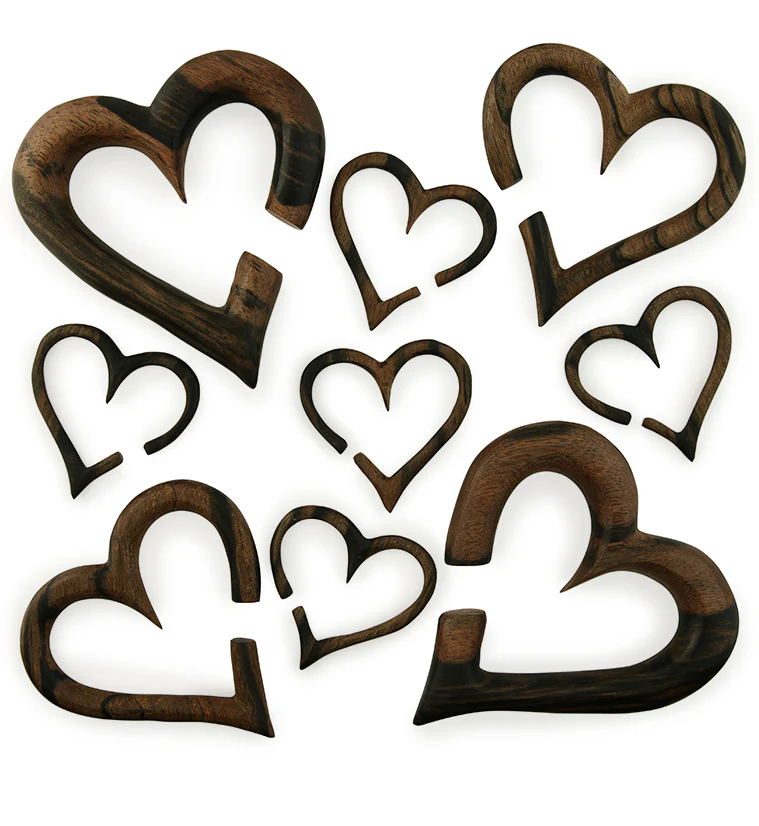 Wooden Heart Hanger Plugs - Mrs Treak