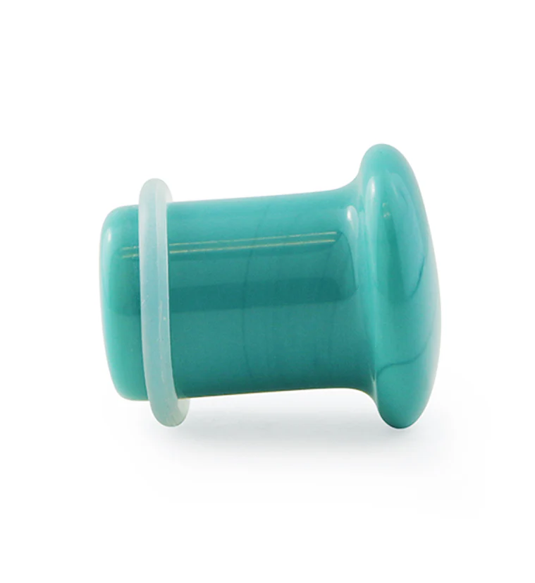 Island Blue Single Flare Glass Plugs - Mrs Treak