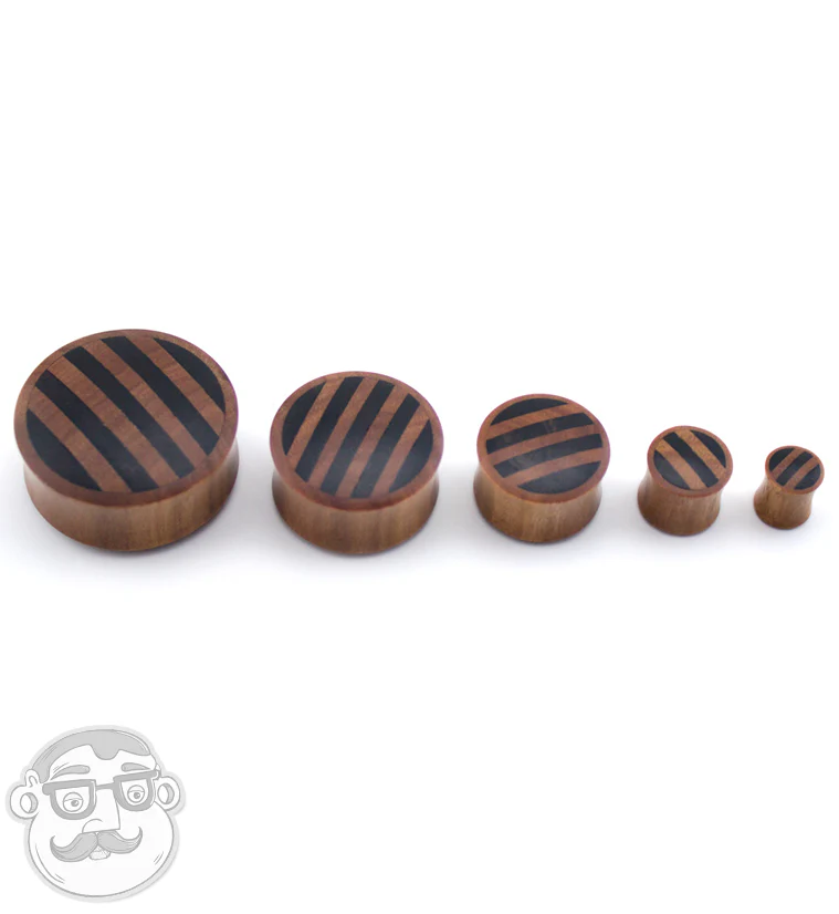 Saba Wooden Plugs With Striped Inlay - Mrs Treak