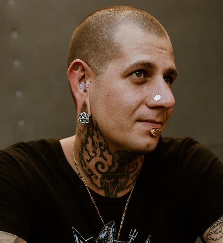 Geometric White Brass Mini Ear Weights - Mrs Treak