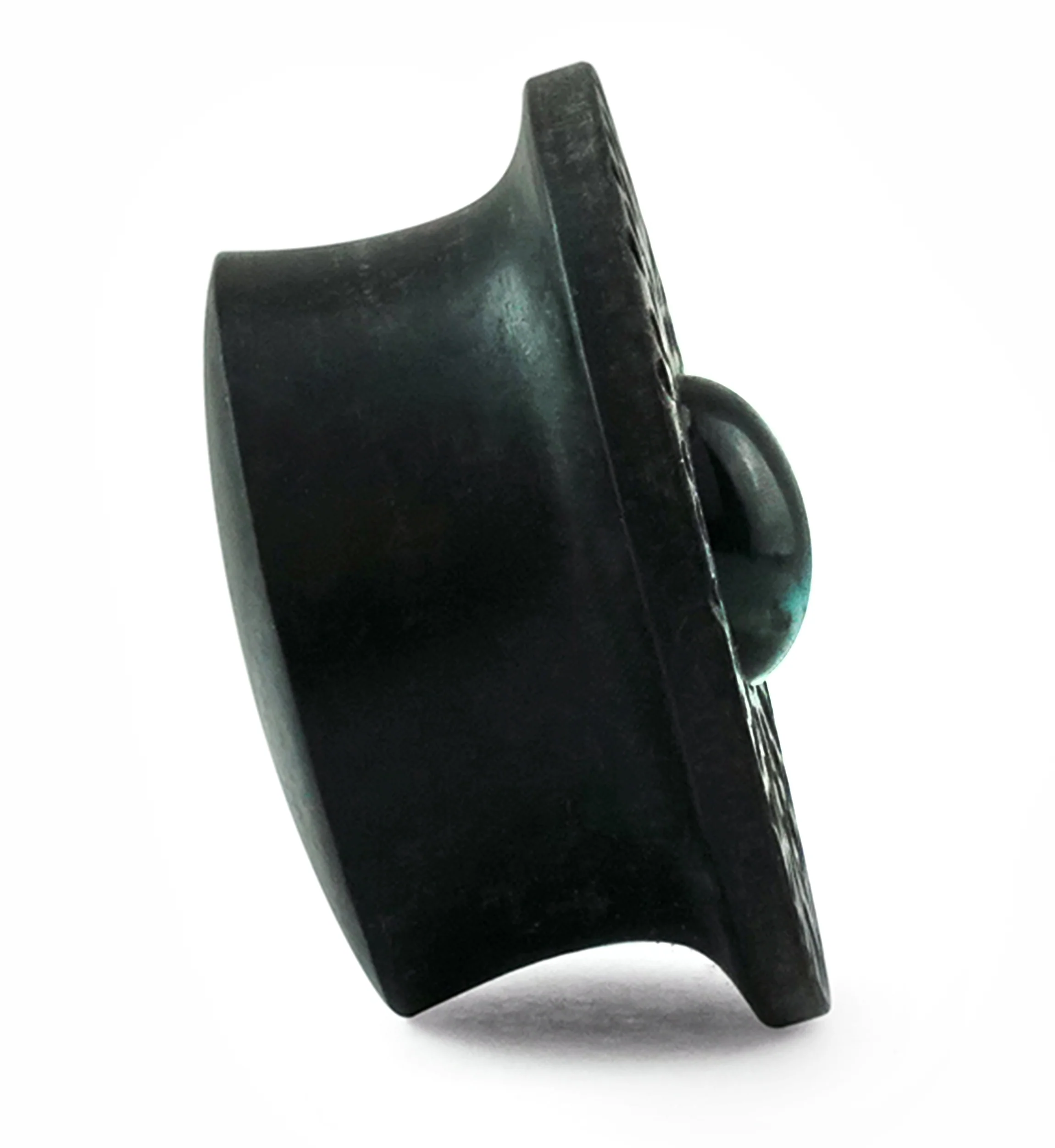 Hammered Green Tiger Eye Stone Areng Wood Mayan Flare Plugs - Mrs Treak