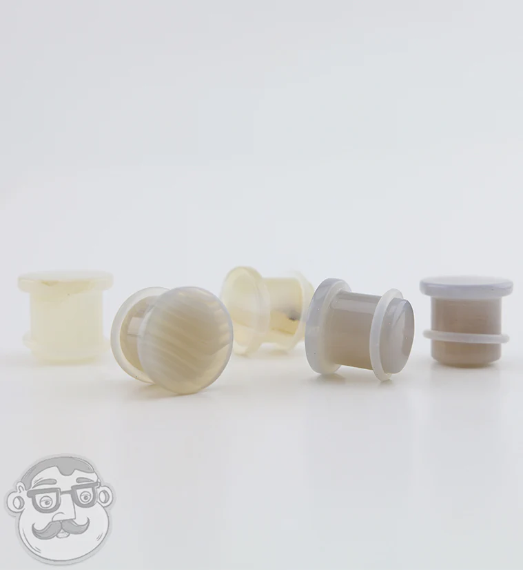 Agate Stone Single Flare Tophat Plugs - Mrs Treak