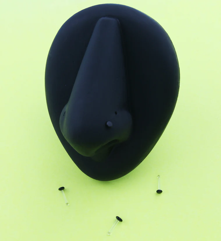 20G Black Top Glass Nosebone - Mrs Treak