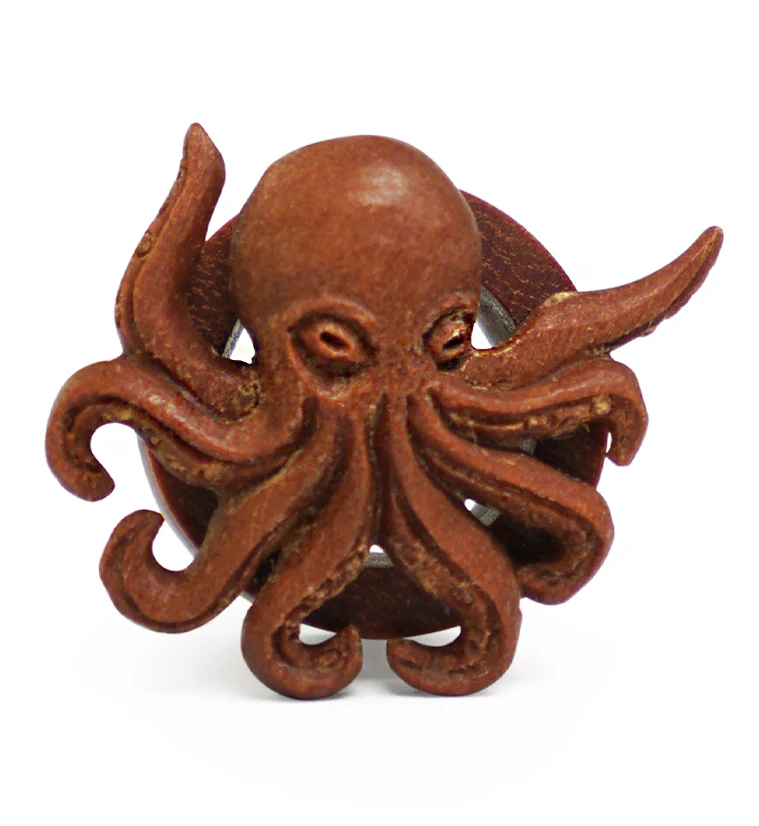 Octopus Carved Saba Wood Tunnels - Mrs Treak