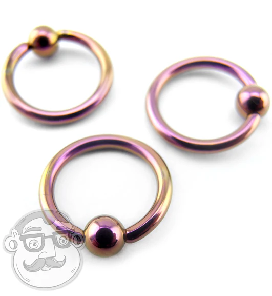 Anodized Pink Titanium Captive Ring - Mrs Treak