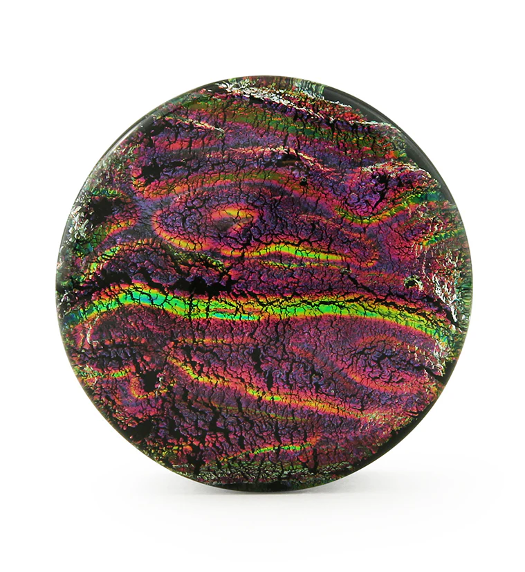 Arcadia Pink & Purple Dichroic Glass Plugs - Mrs Treak