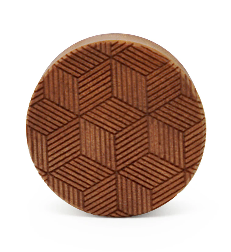 Geo Cube Engraved Saba Wood Plugs - Mrs Treak