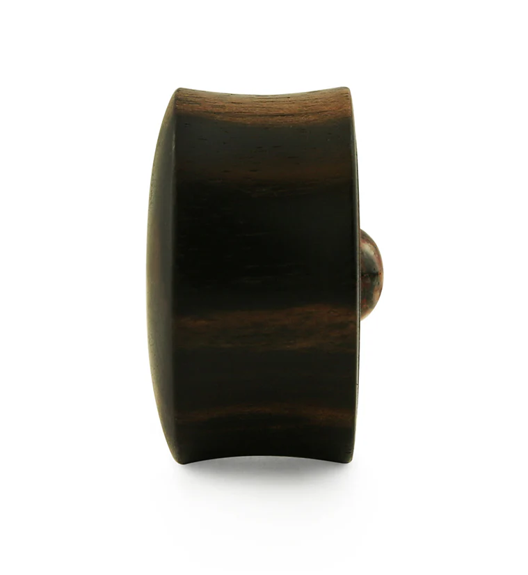 Ecliptic Areng Wood Plugs With Leopard Jasper Stone Inlay - Mrs Treak