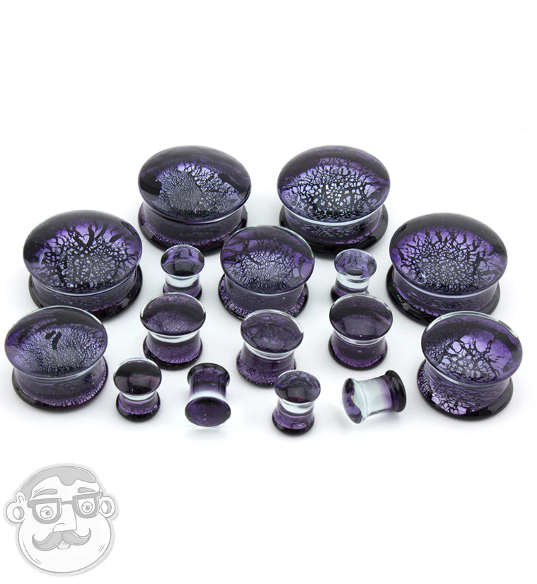 Purple Dichroic Glass Plugs - Mrs Treak