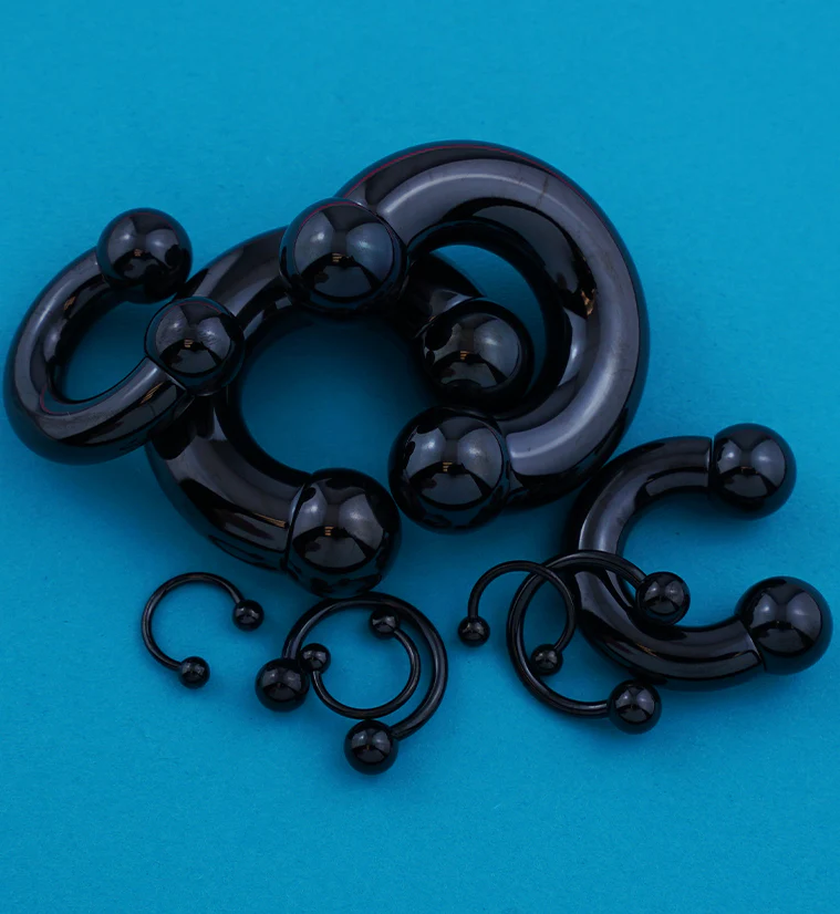 Black PVD Titanium Circular Barbell - Mrs Treak