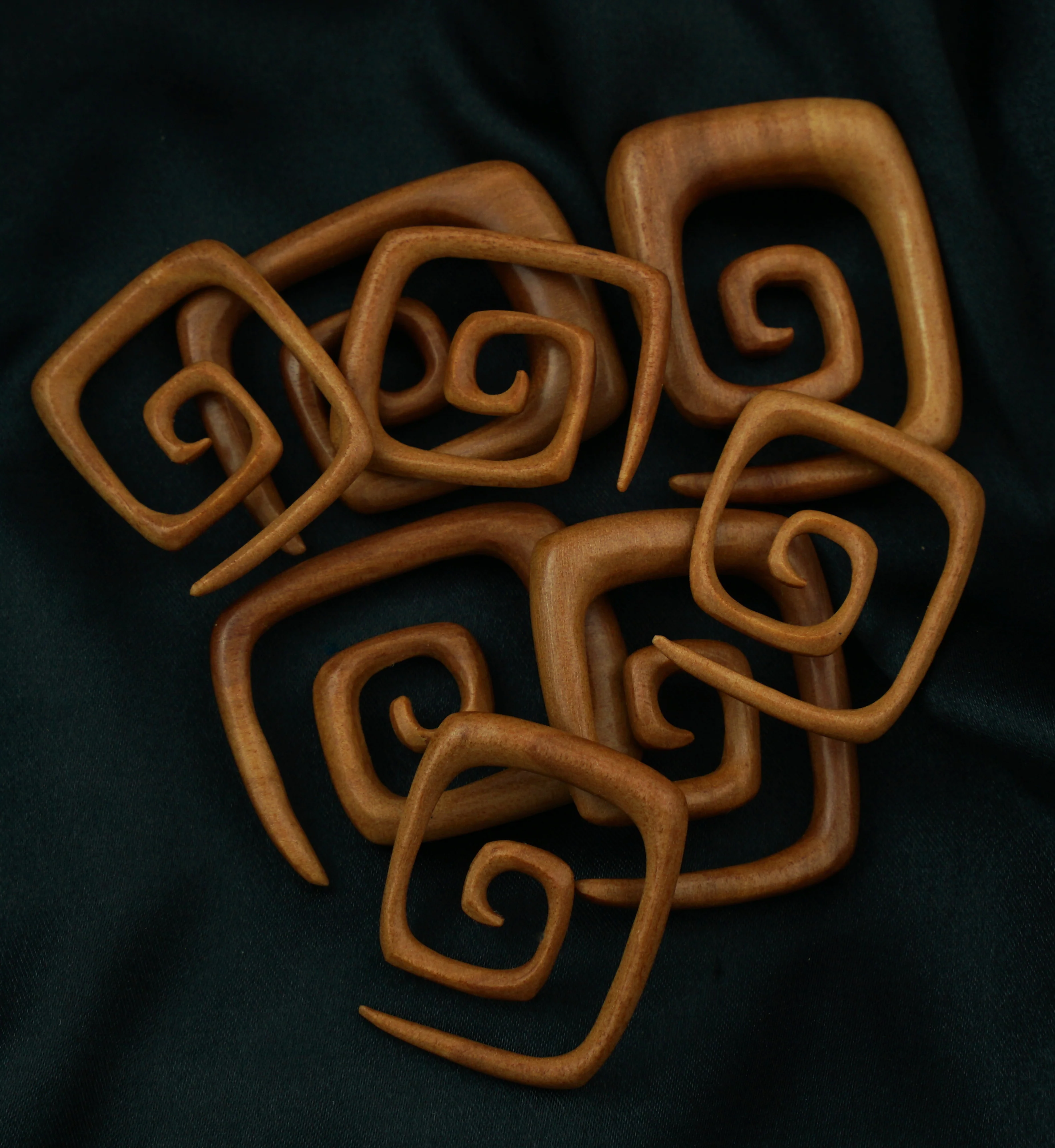 Saba Wood Square Spirals - Mrs Treak