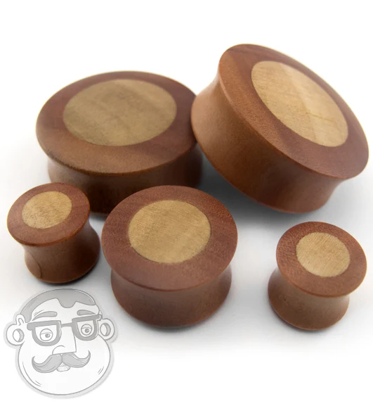 Saba Wood Plugs With Crocodile Wood Inlay - Mrs Treak