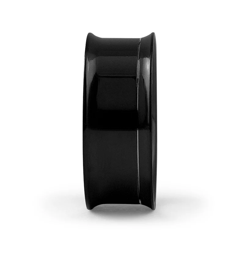 Black Stainless Steel Internally Threaded Tunnel Plugs - Mrs Treak