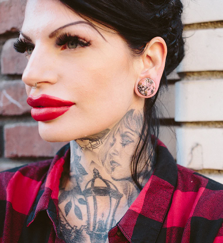 Rhodonite Stone Plugs - Mrs Treak