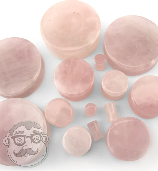 Rose Quartz Stone Plugs - Mrs Treak