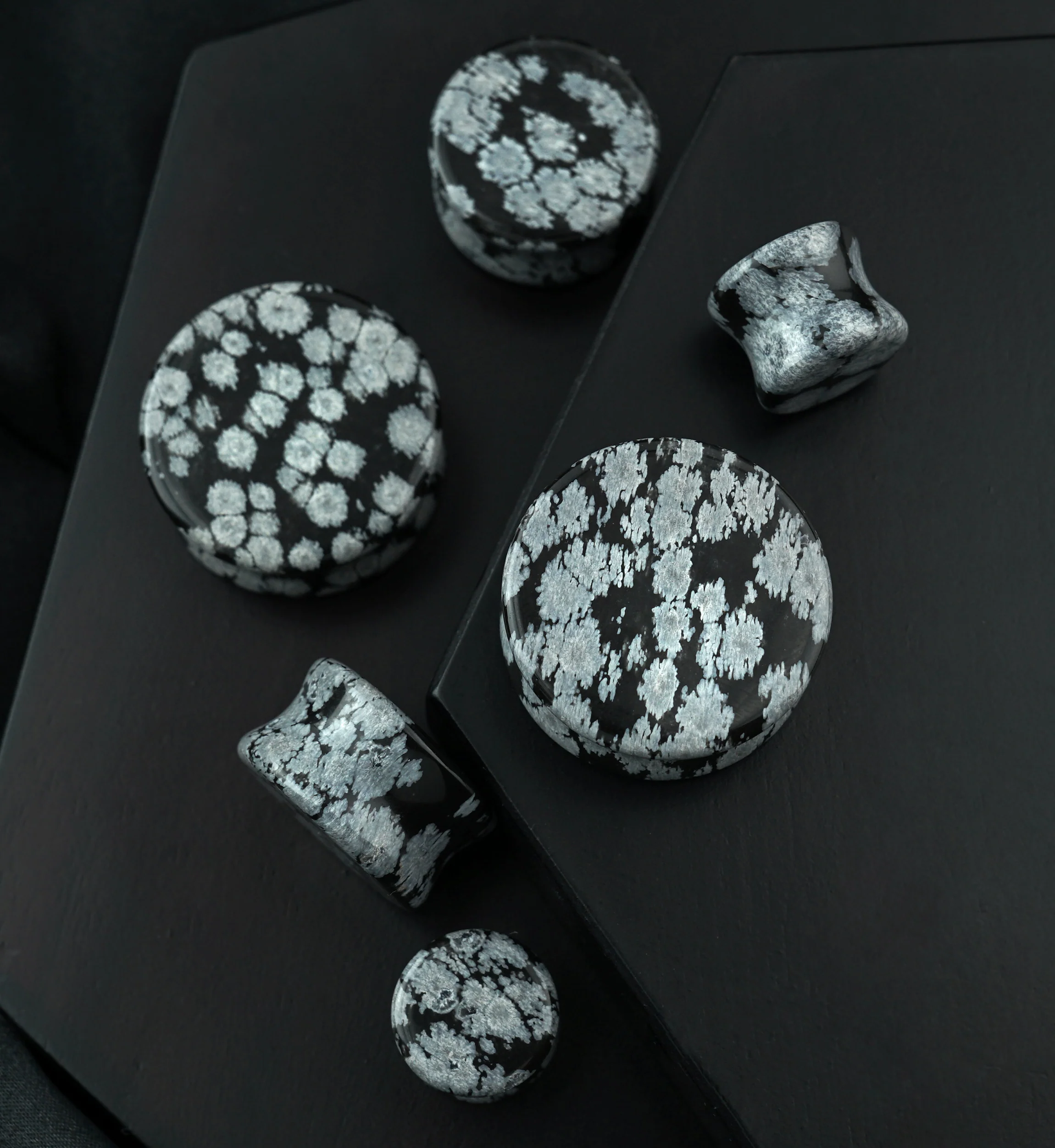 Snowflake Obsidian Stone Plugs - Mrs Treak