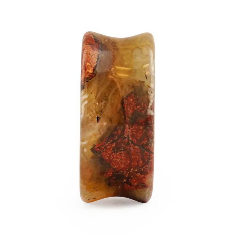 Red Brecciated Jasper Stone Plugs - Mrs Treak
