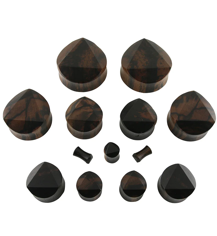 Areng Wood Embossed Triangle Plugs - Mrs Treak
