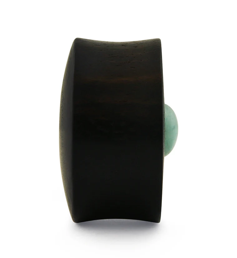 Ecliptic Areng Wood Plugs With Amazonite Stone Inlay - Mrs Treak