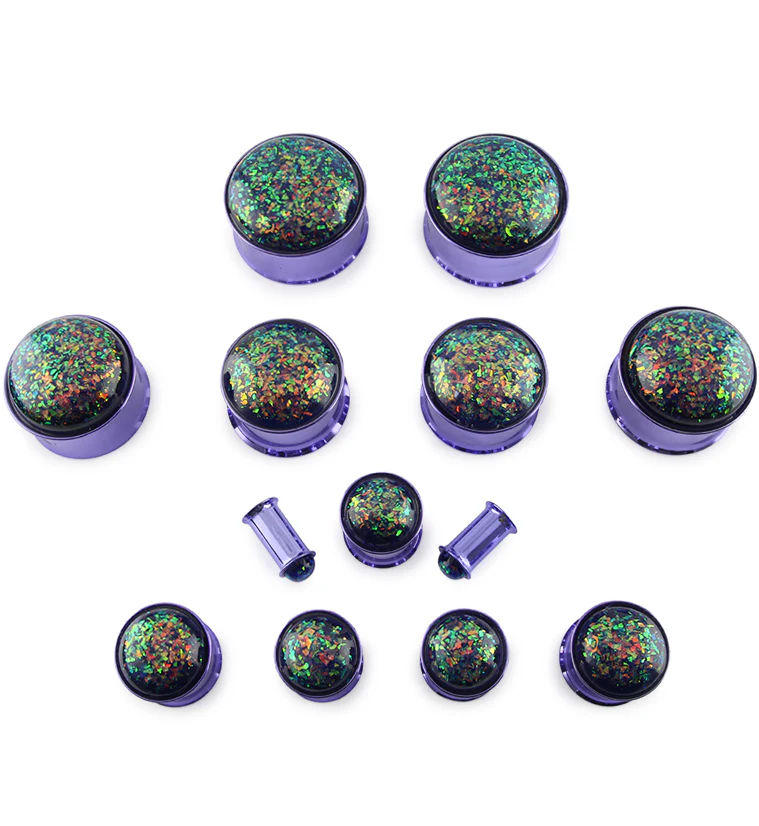 Purple Opalite Flash PVD Stainless Steel Plugs - Mrs Treak