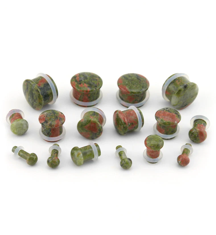 Unakite Stone Plugs - Single Flare - Mrs Treak
