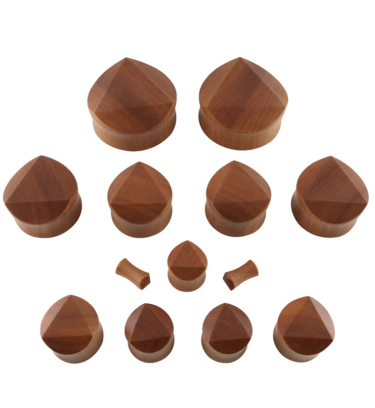 Saba Wood Embossed Triangle Plugs - Mrs Treak