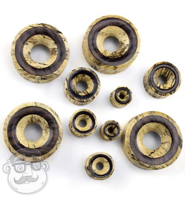 Tamarind Wood Tunnel Plugs With Sono Wood Inlay - Mrs Treak