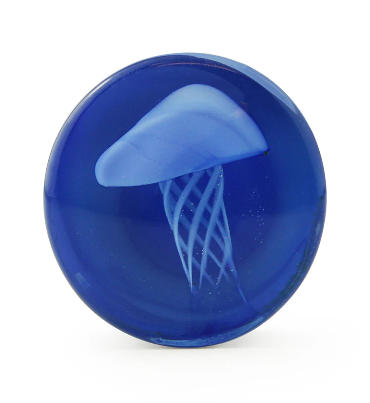 Blue Jellyfish Glass Plugs - Mrs Treak