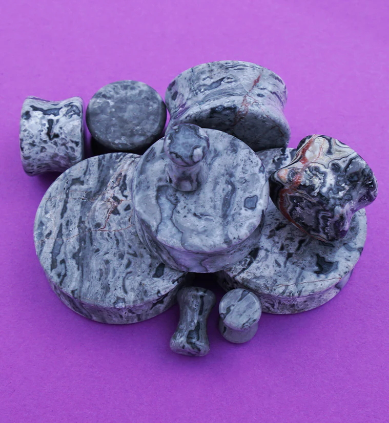 Wave Jasper Stone Plugs - Mrs Treak