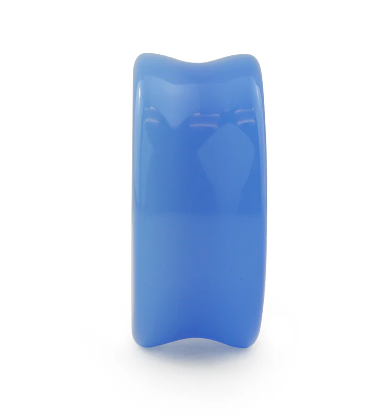 Periwinkle Glass Double Flare Plugs - Mrs Treak