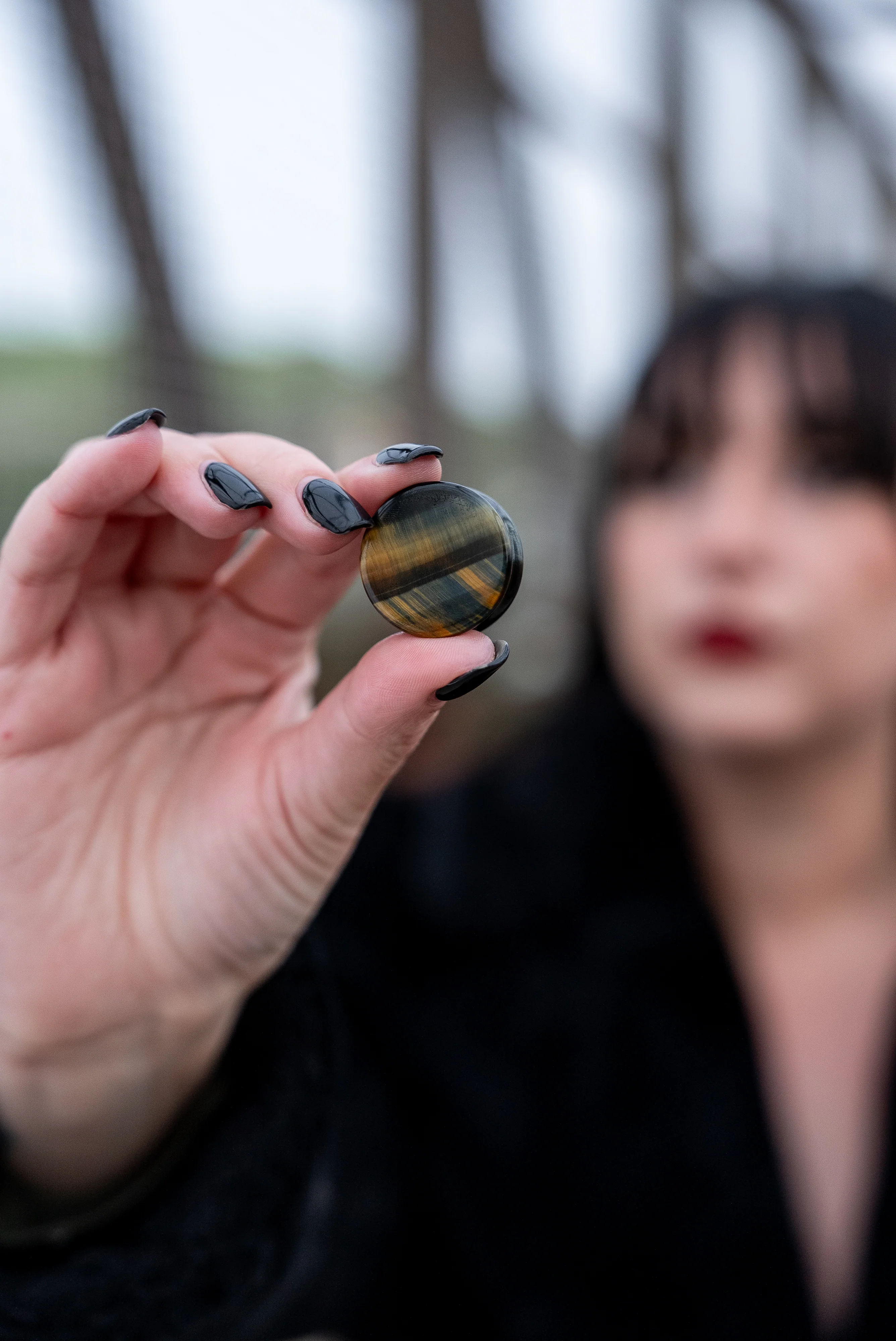 Blue Tigers Eye Stone Plugs - Mrs Treak