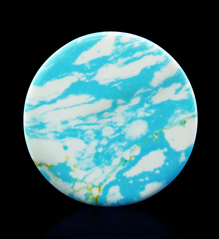 Ocean Howlite Stone Mayan Flare Plugs - Mrs Treak