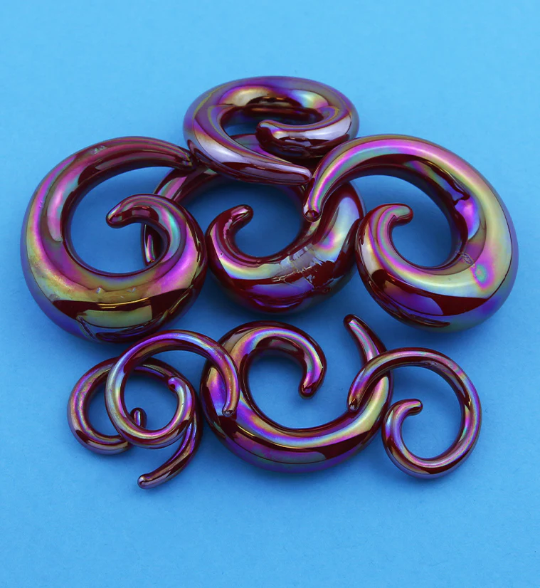 Red Rogue Glass Spirals - Mrs Treak