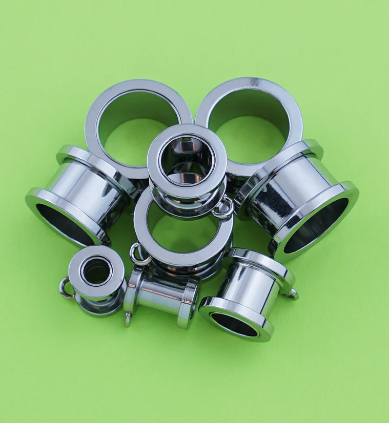 Jump Ring Stainless Steel Screw Back Tunnel Plugs - Mrs Treak