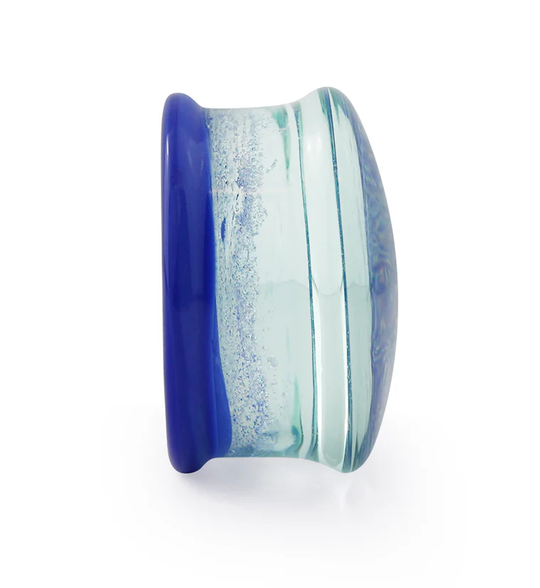 Blue Cosmic Spiral Glass Plugs - Mrs Treak