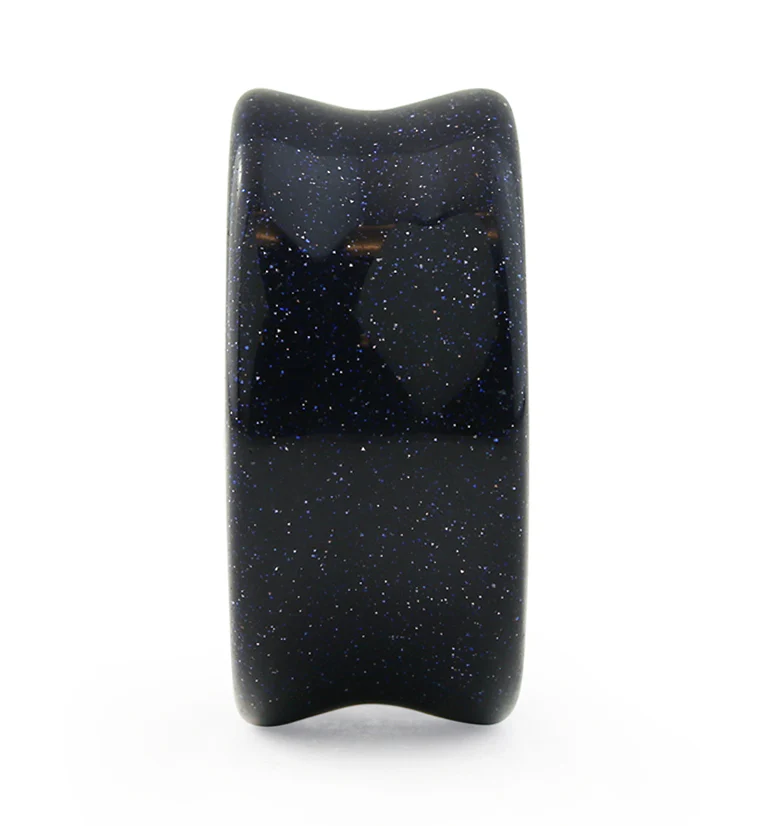 Blue Goldstone Glass Plugs - Mrs Treak