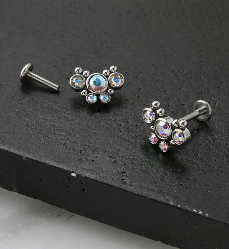 Rainbow Aurora Passel Gem Labret Post - Mrs Treak