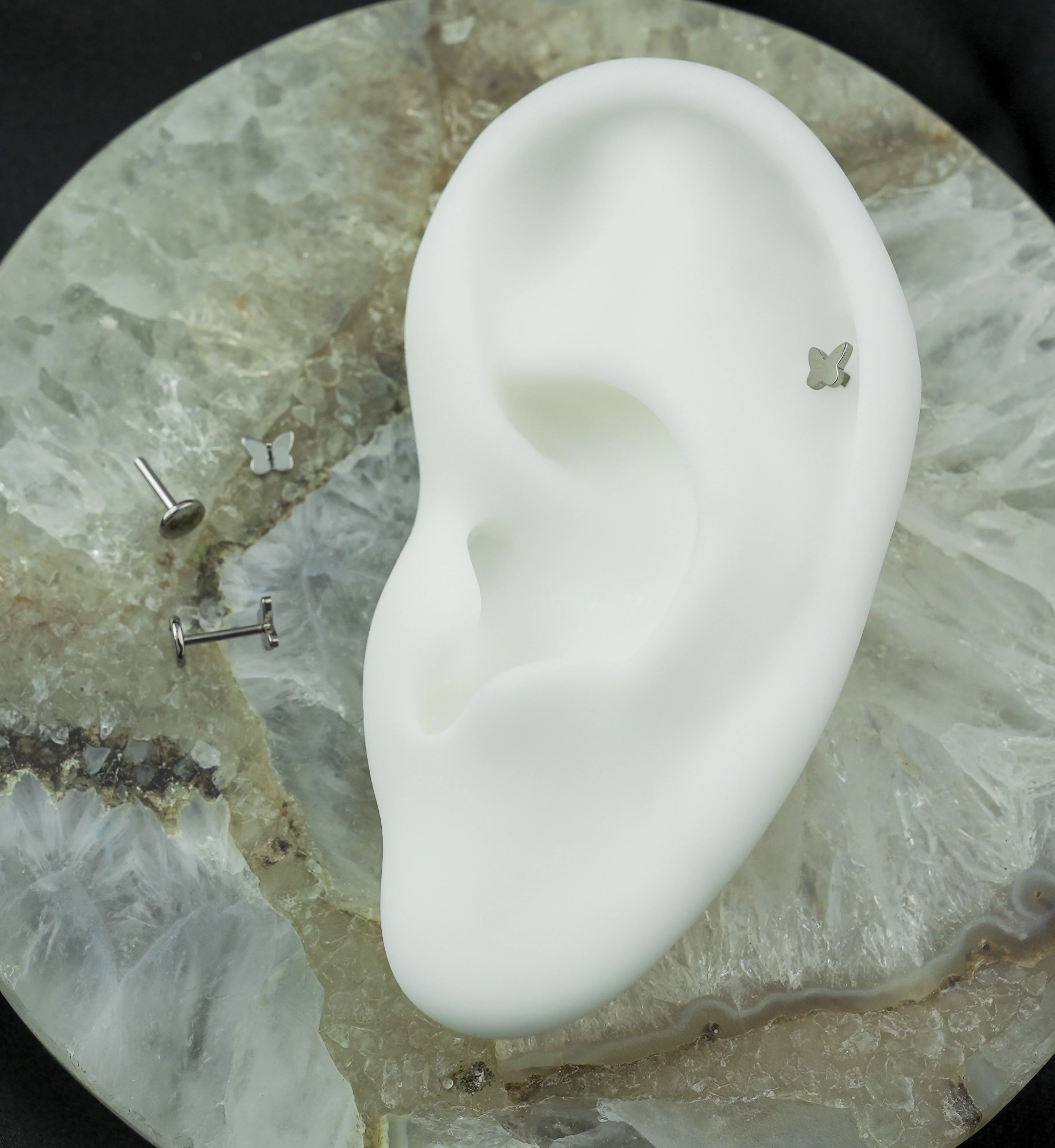 Butterfly Threadless Titanium Flat Disk Labret - Mrs Treak