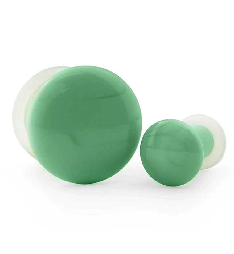 Mint Green Single Flare Glass Plugs - Mrs Treak