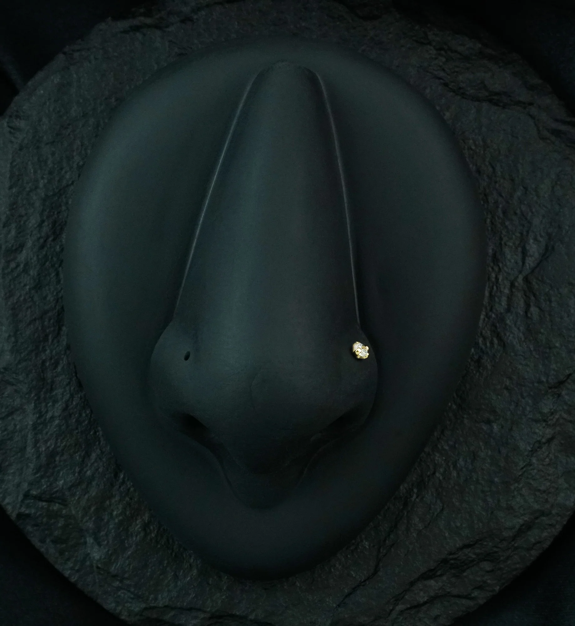 Clear CZ 14kt Gold L Bend Nose Ring - Mrs Treak