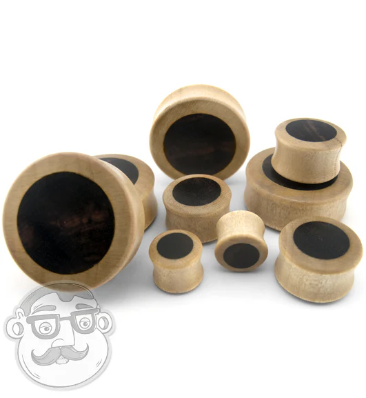 Crocodile Wood Plugs With Sono Wood Inlay - Mrs Treak