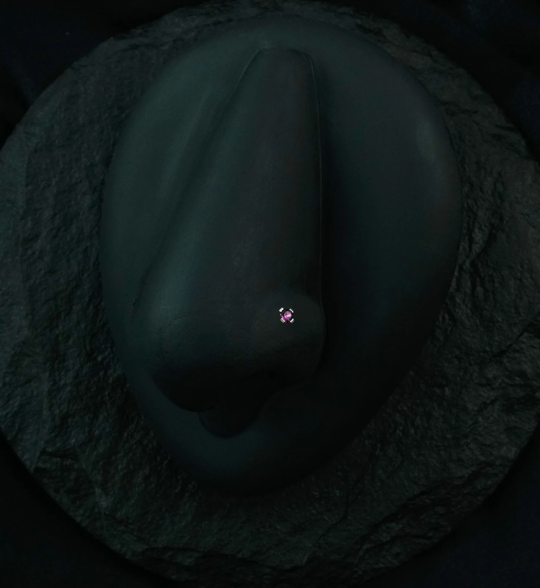 Purple CZ Gem Top L Bend Nose Ring - Mrs Treak